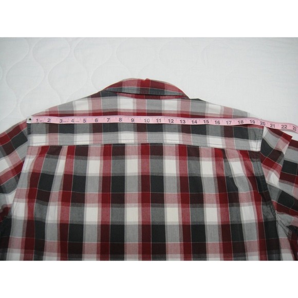 Carhartt Short Sleeve Flannel Collar Shirt Men Sz Large Tall Relaxed Fit Red - Picture 10 of 10